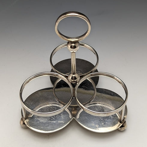 1902 年左右英國古董純銀和切割玻璃調味料套裝 366 克 ELKINGTON & Co