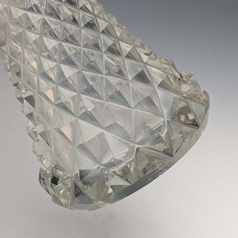 Jarrón de cristal tallado con decoración de plata de ley, antigüedades británicas de 1901, 598 g, GE Walton & Co