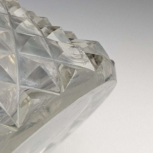 Jarrón de cristal tallado con decoración de plata de ley, antigüedades británicas de 1901, 598 g, GE Walton & Co