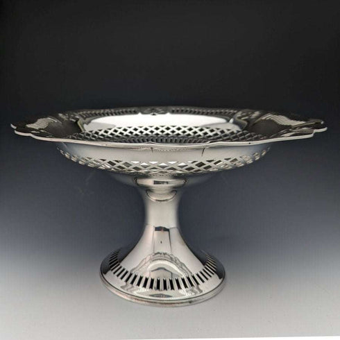 1938년 영국 빈티지 순은(925 실버) 과일 볼 컴포트 직경 26cm 470g Joseph Gloster Ltd