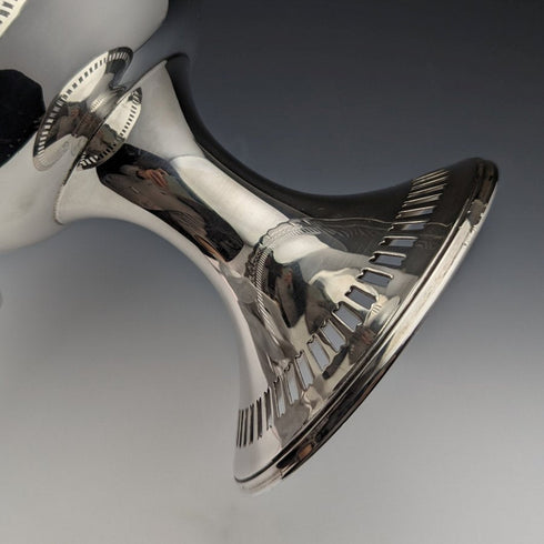 1938年 英国ヴィンテージ 純銀(925シルバー) フルーツボウル コンポート 直径26cm 470g Joseph Gloster Ltd