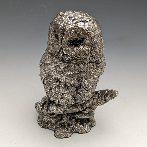 純銀雕塑貓頭鷹對象 385 克英國鄉村藝術家