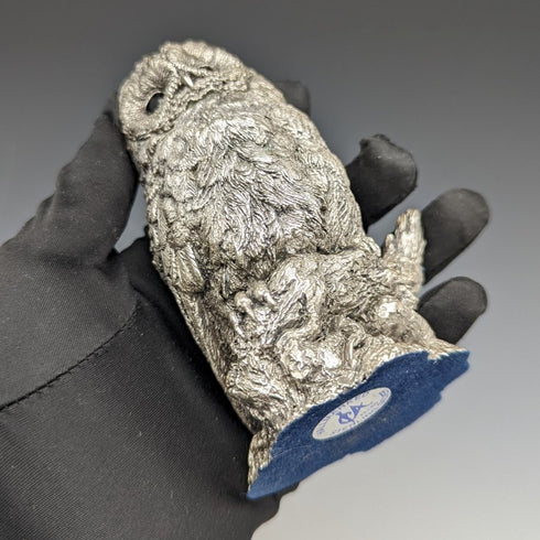 純銀雕塑貓頭鷹對象 385 克英國鄉村藝術家