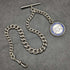 1920s British Antique Extra Thick Pure Silver (925 Silver) Albert Chain 75g Medal Fob