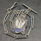 Cerca de 1920, cadena Albert antigua británica de plata esterlina (plata 925), 37 g, con medalla de dije