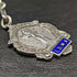 Cerca de 1920, cadena Albert antigua británica de plata esterlina (plata 925), 37 g, con medalla de dije