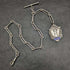 Cerca de 1920, cadena Albert antigua británica de plata esterlina (plata 925), 37 g, con medalla de dije