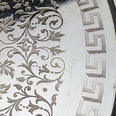 1863 年英國古董純銀(925 銀)Salva 直徑 21cm 350g Hawkesworth Eyre