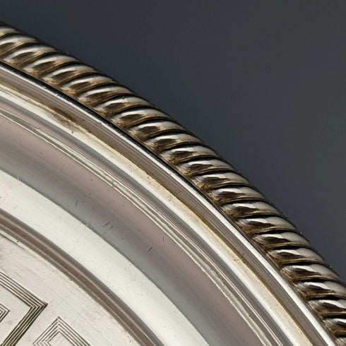 1863 年英國古董純銀(925 銀)Salva 直徑 21cm 350g Hawkesworth Eyre