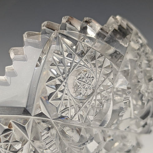 1925 年英國復古切割玻璃碗一對純銀叉子套裝盒裝阿迪兄弟