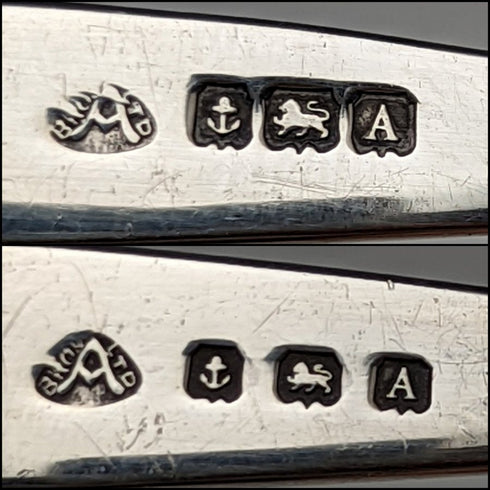 1925 年英國復古切割玻璃碗一對純銀叉子套裝盒裝阿迪兄弟