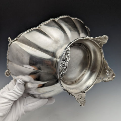 19 世紀末美國古董鍍銀松鼠裝飾堅果碗碟 481 克