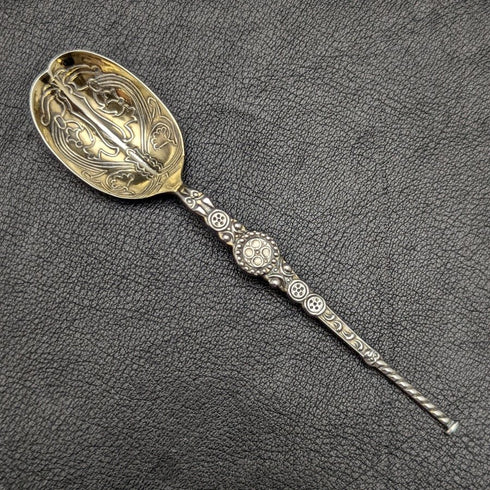 1936 年英國復古純銀(925 銀)註釋勺子 Roberts & Belk 盒裝