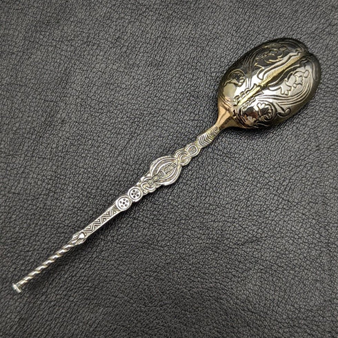 1936 年英國復古純銀(925 銀)註釋勺子 Roberts & Belk 盒裝