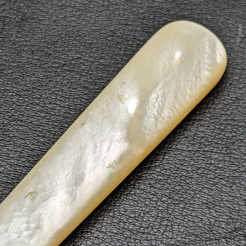 1897年 英国アンティーク 純銀(925シルバー)ブレード MOPハンドル フィッシュカトラリー4x2セット Allen & Darwin 箱入り