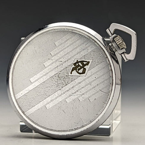 (整備済)ヴィンテージ 動作良好 ユリス・ナルダン アールデコ ステンレスケース 懐中時計