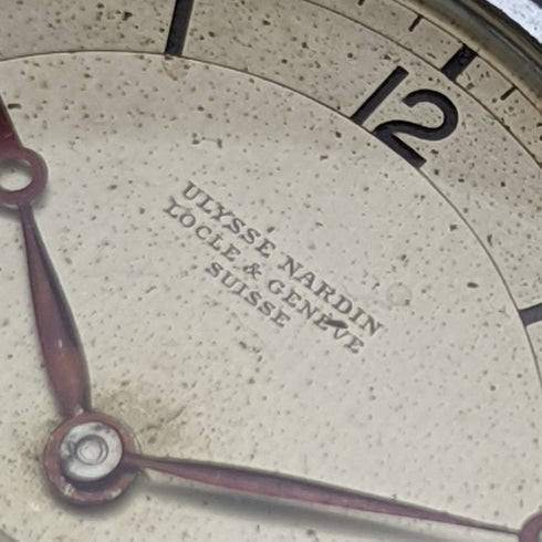(Revisado) Vintage en buen estado de funcionamiento, reloj de bolsillo Ulysse Nardin Art Déco con caja de acero inoxidable