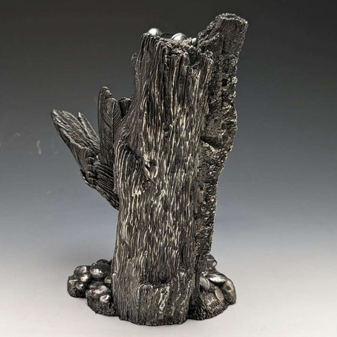 Sterling Silver Sculpture Little Bird and Faucet Figurine 567g Height 15cm UK Country Artists