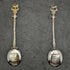Par de cucharas conmemorativas de la coronación de Jorge VI, plata de ley (925) vintage británica de 1937, Barnard & Sons