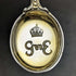 Par de cucharas conmemorativas de la coronación de Jorge VI, plata de ley (925) vintage británica de 1937, Barnard & Sons
