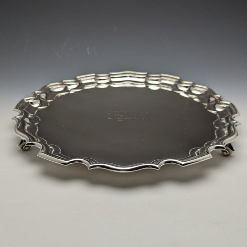 1929 年英國復古純銀(925 銀)Salva 直徑 26cm 521g Walker & Hall