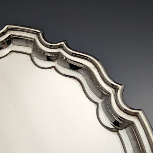 1929 年英國復古純銀(925 銀)Salva 直徑 26cm 521g Walker & Hall