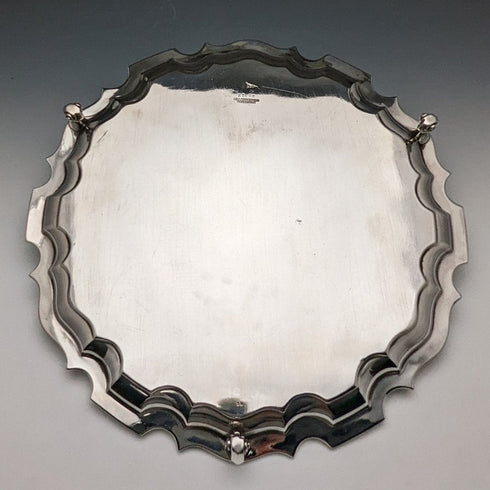 1929 年英國復古純銀(925 銀)Salva 直徑 26cm 521g Walker & Hall