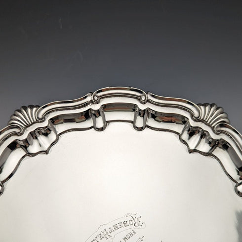 1905 年英國古董純銀(925 銀)卡盤直徑 25.5cm 397g