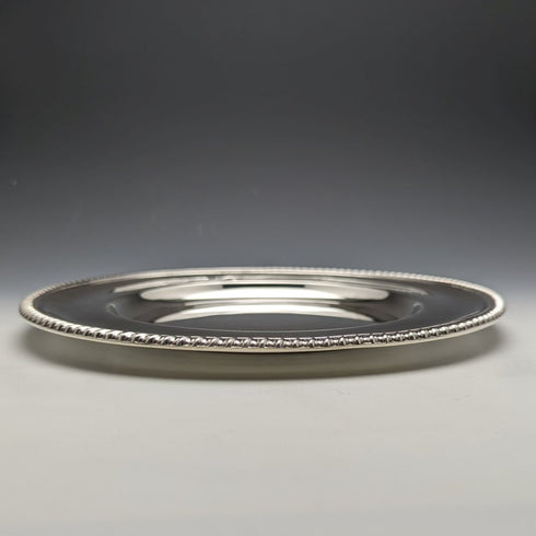 1928 年英國復古純銀(925 銀)餐盤直徑 23.5cm 496g Walker&Hall