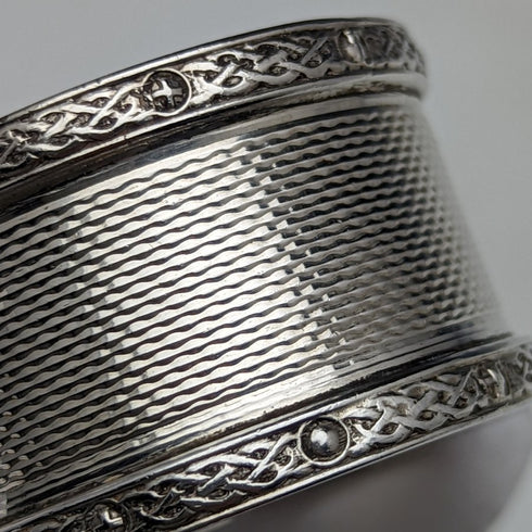 Around 1960 British Vintage Pure Silver (925 Silver) Napkin Ring Pair WH Manton Boxed