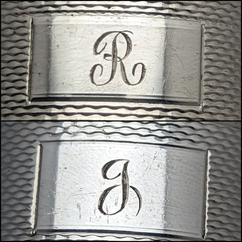 Around 1960 British Vintage Pure Silver (925 Silver) Napkin Ring Pair WH Manton Boxed