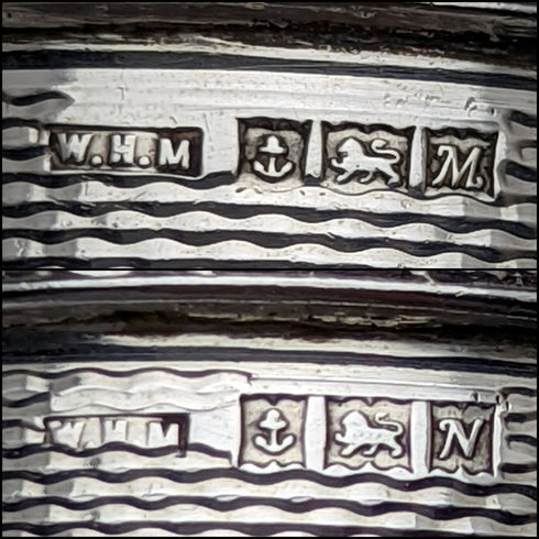 Around 1960 British Vintage Pure Silver (925 Silver) Napkin Ring Pair WH Manton Boxed