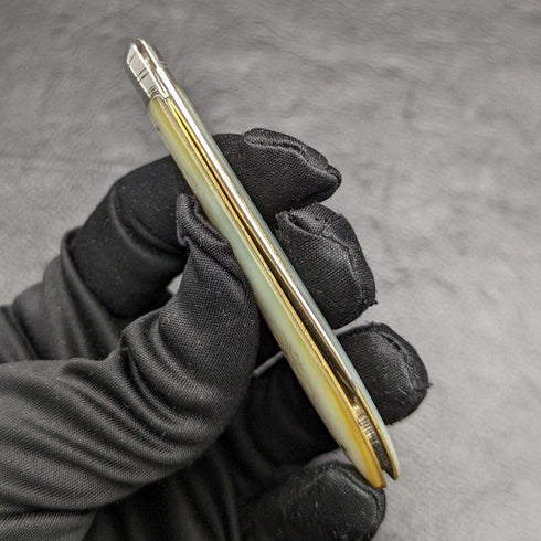 1895年 英国アンティーク 白蝶貝ハンドル 純銀ブレード 折りたたみペンナイフ Mappin Brothers