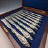 Around 1850 British antique silver plate knife x9 set Harrison Brothers & Howson boxed