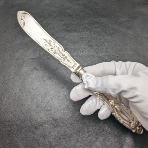 Around 1850 British antique silver plate knife x9 set Harrison Brothers & Howson boxed