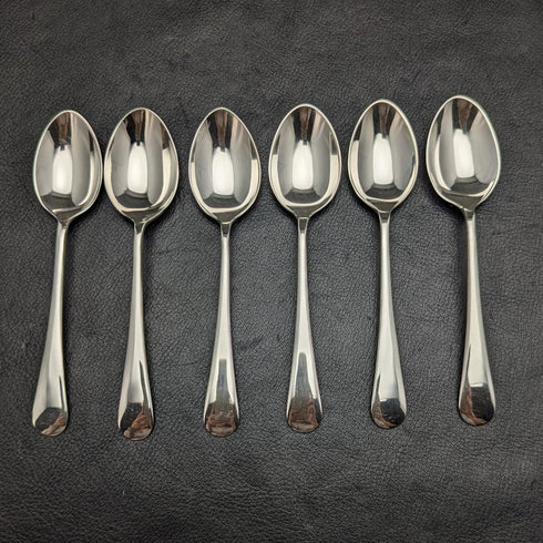 1979 Made in England Pure Silver (925 Silver) Locomotive Engraving Set of 6 Teaspoons C&C Co Case