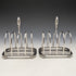 1921 British Antique Pure Silver (925 Silver) Toast Rack Pair Total 216g Hukin & Heath