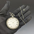 Reloj de bolsillo Cyma vintage, mecánico, caja plateada, en buen estado de funcionamiento, con cadena.