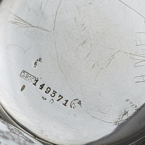 Vintage Good Working Swiss Saturno Art Deco Decorated Silver Side Pocket Watch