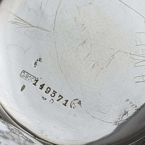 Vintage Good Working Swiss Saturno Art Deco Decorated Silver Side Pocket Watch