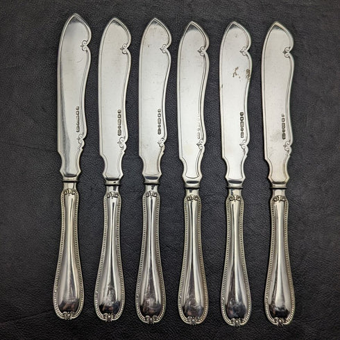 1879年 英国アンティーク シルバープレート 薄型カトラリー 12x2セット Elkington 木箱入り