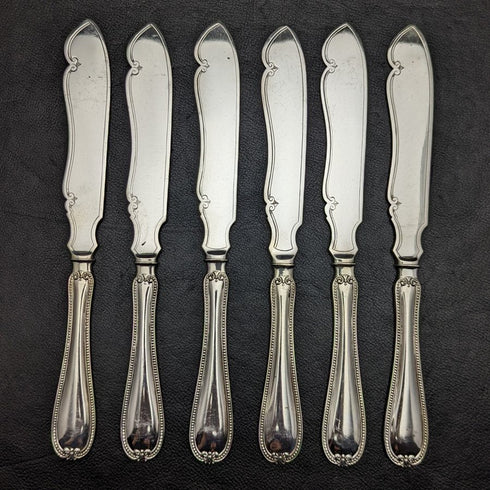 1879年 英国アンティーク シルバープレート 薄型カトラリー 12x2セット Elkington 木箱入り