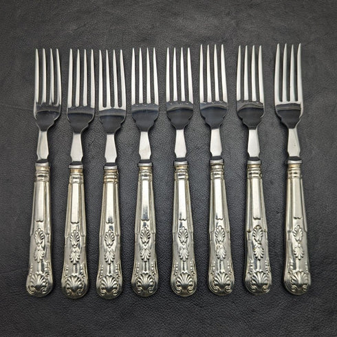 英國復古鍍銀手柄不銹鋼刀片餐具 8x2 套裝 Viners