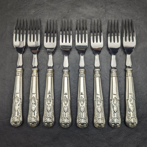 英國復古鍍銀手柄不銹鋼刀片餐具 8x2 套裝 Viners