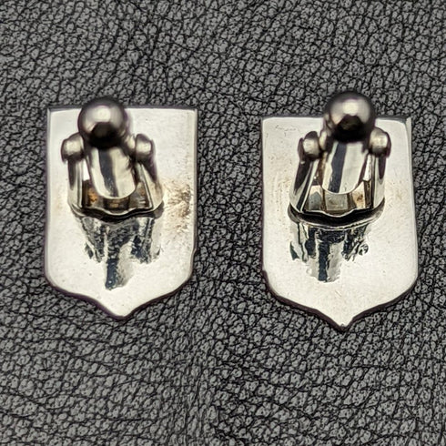 British Vintage Sterling Silver Red Cross Design Cufflinks