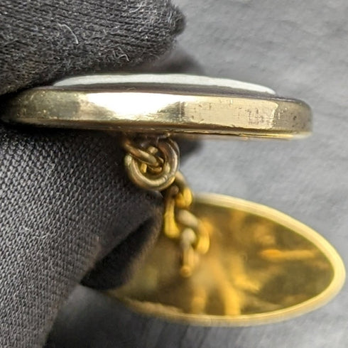 英国ヴィンテージ ウェッジウッド馬レリーフ 純銀製 カフリンクス ゴールド装飾