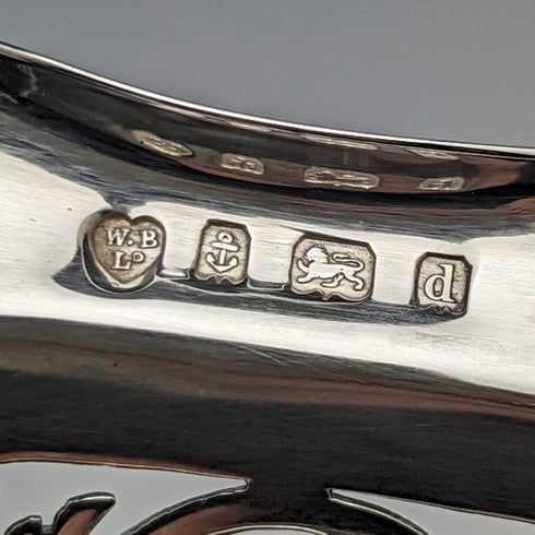 1903 年英國古董純銀(925 銀)精美耳環盤籃 336 克威廉姆斯伯明翰