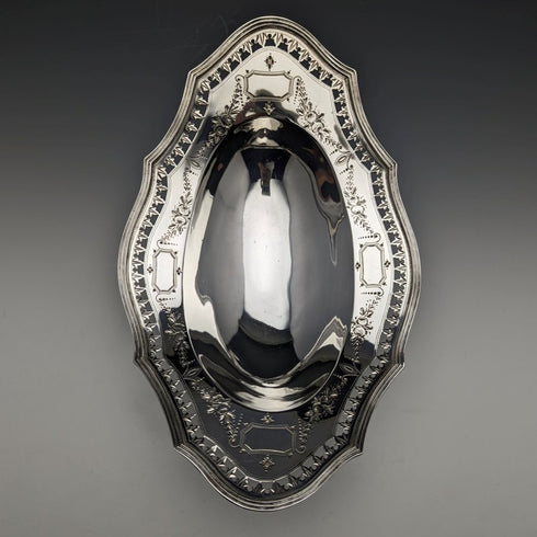 1891 年英國古董純銀(925 銀)水果碗 272 克 Walter & John Barnard