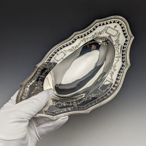 1891 年英國古董純銀(925 銀)水果碗 272 克 Walter & John Barnard