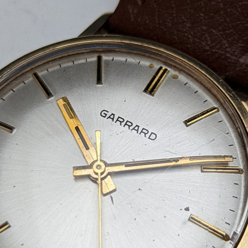 1981 British vintage working fine Garrard K9 solid gold case 3 hands mechanical men's watch